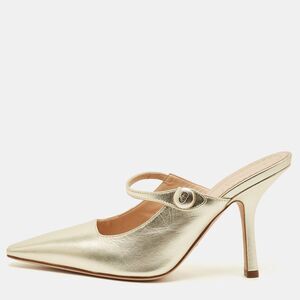 Dior Teddy-D Size 38 Gold Leather Mules
